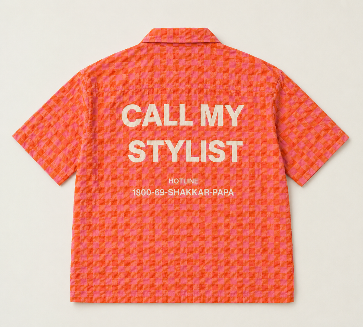 Orange Boxy fit Crop Shirt