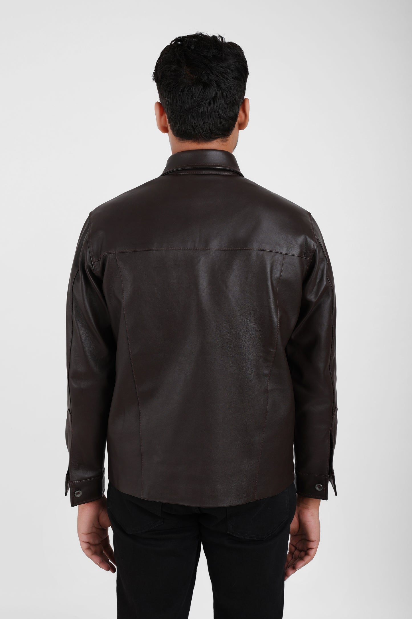 Classic Leather Shacket Chocolate Brown