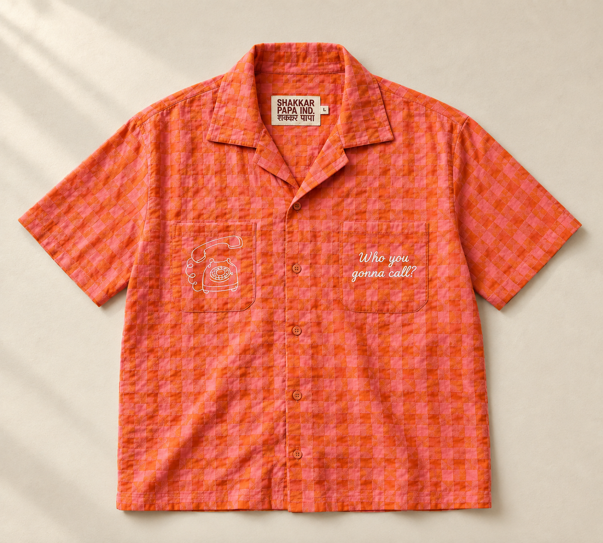 Orange Boxy fit Crop Shirt