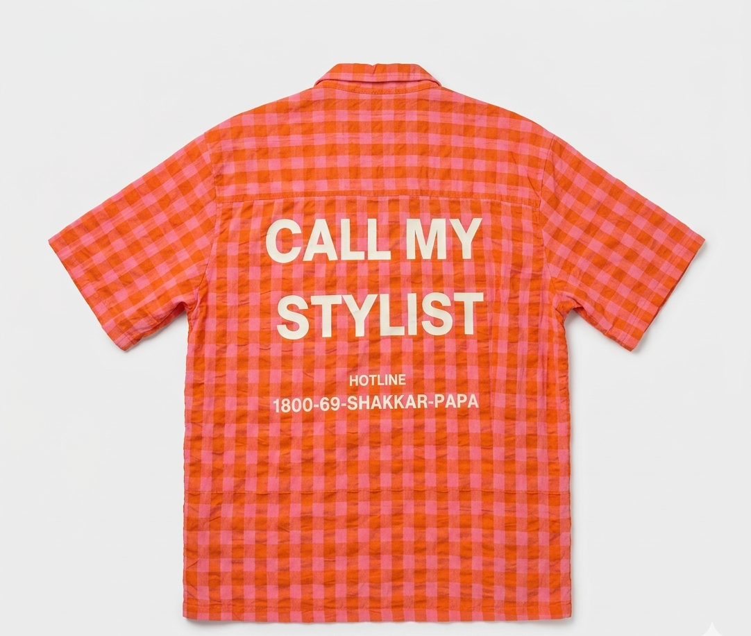 Orange Boxy fit Crop Shirt